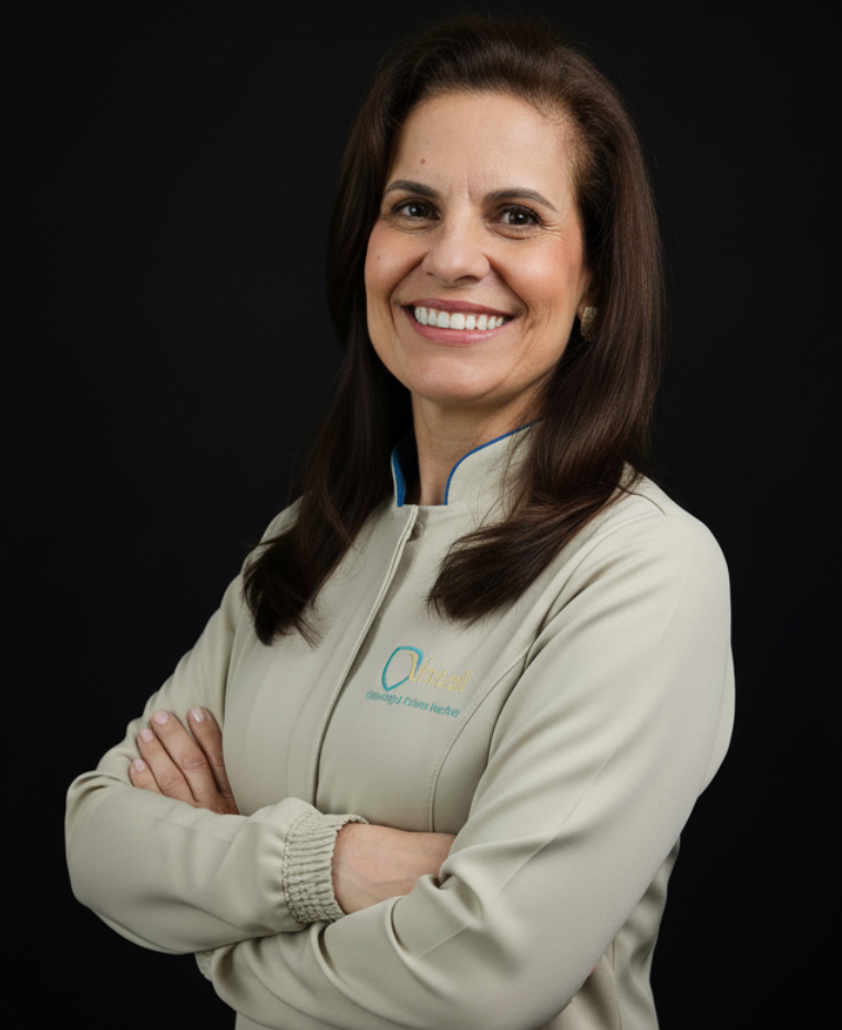 Dra. Ana Maria Cardoso CRO-SP 53681 Cirurgião-Dentista Especialista em Reabilitação Oral com Implantes e Prótese Dentária Vitall Check-Up Odontologia & Saúde Integrativa | Dentista | Mogi das Cruzes